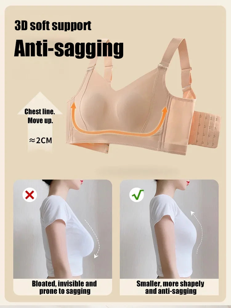 Anti-sagging large breast support Ice Silk bra ( Pack of 3 )