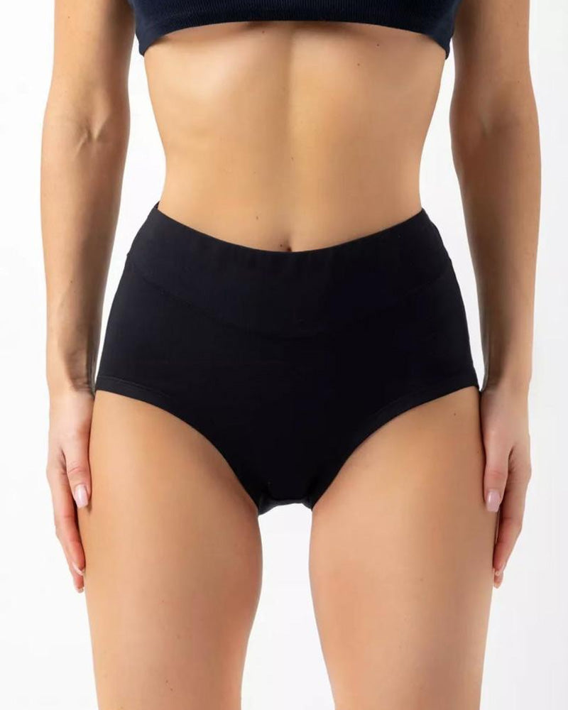 Women's High Waist Cotton Full Coverage Breathable Daily Solid Color Seamless Briefs