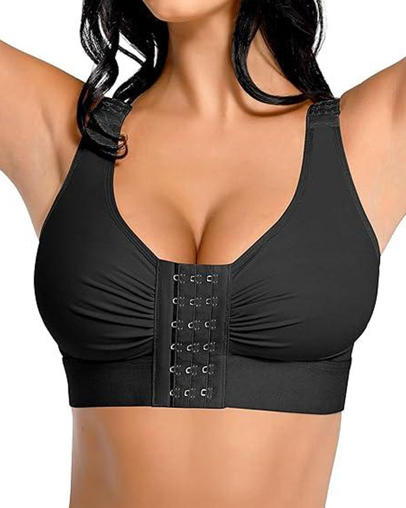 Women's Front-Opening Adjustable Shoulder Straps Without Steel Ring Post-Operative Compression Bra