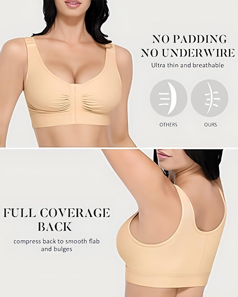 Women's Front-Opening Adjustable Shoulder Straps Without Steel Ring Post-Operative Compression Bra