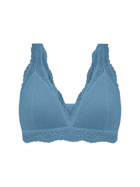Women's Deep V Knitted Lace Bra