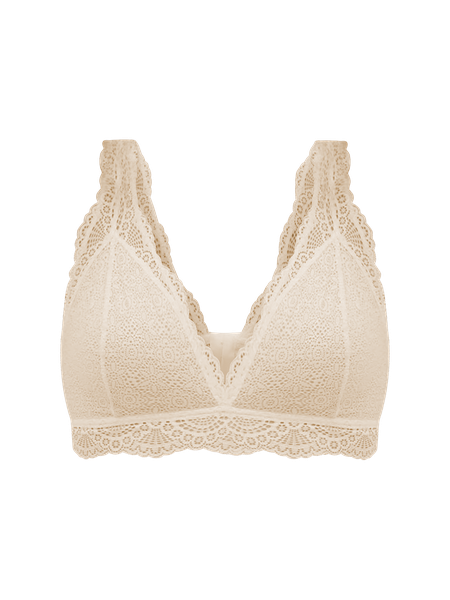 Women's Deep V Knitted Lace Bra