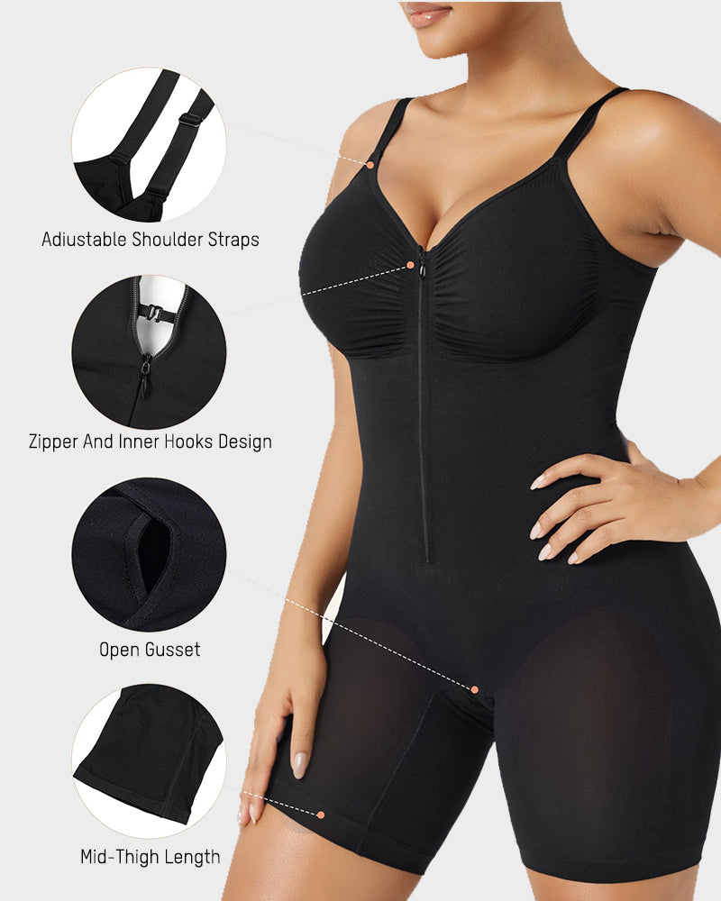 Tummy Control Zipper Bodysuit Shapewear