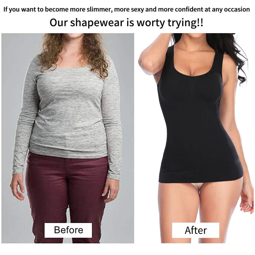 Women Tummy Control Camisole With Built In Bra |  Breathable & Stretchable